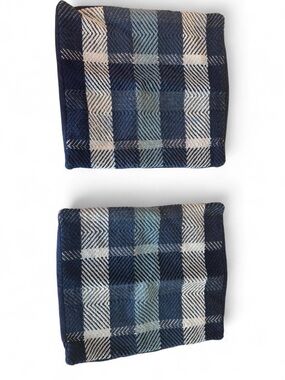 Plaid Blue Wool Pillow Covers - Set of 2